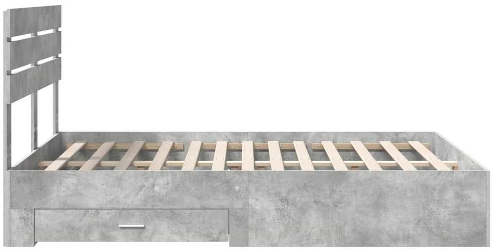 Lova Lovos rėmas Betono pilka 150 x 200 cm Apdirbta mediena