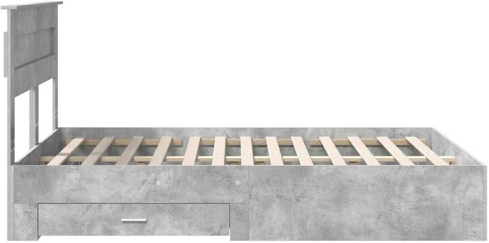 Lova Lovos rėmas Betono pilka 150 x 200 cm Apdirbta mediena