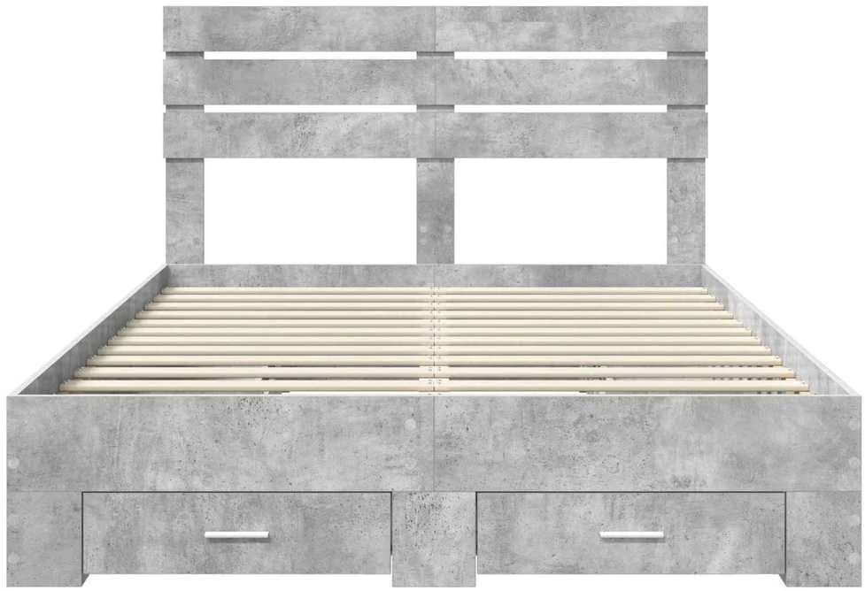 Lova Lovos rėmas Betono pilka 150 x 200 cm Apdirbta mediena
