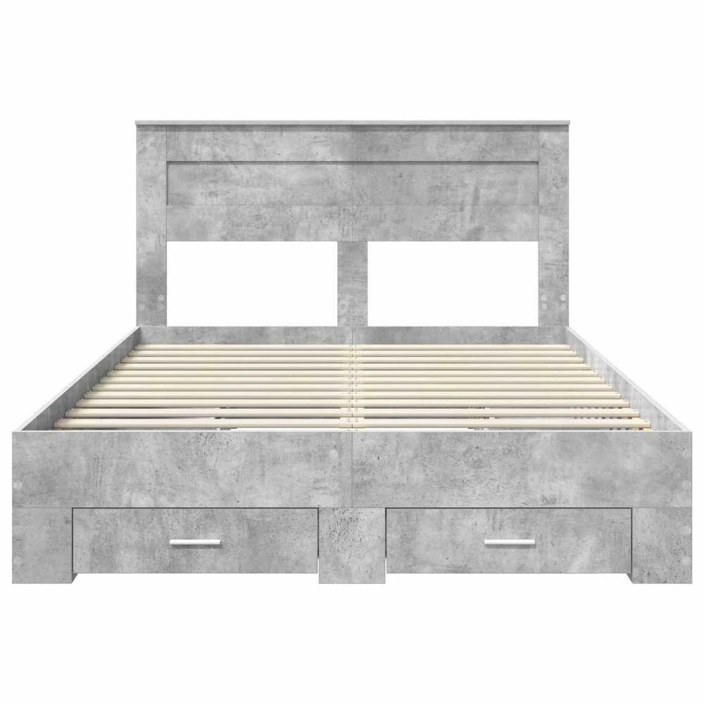 Lova Lovos rėmas Betono pilka 150 x 200 cm Apdirbta mediena