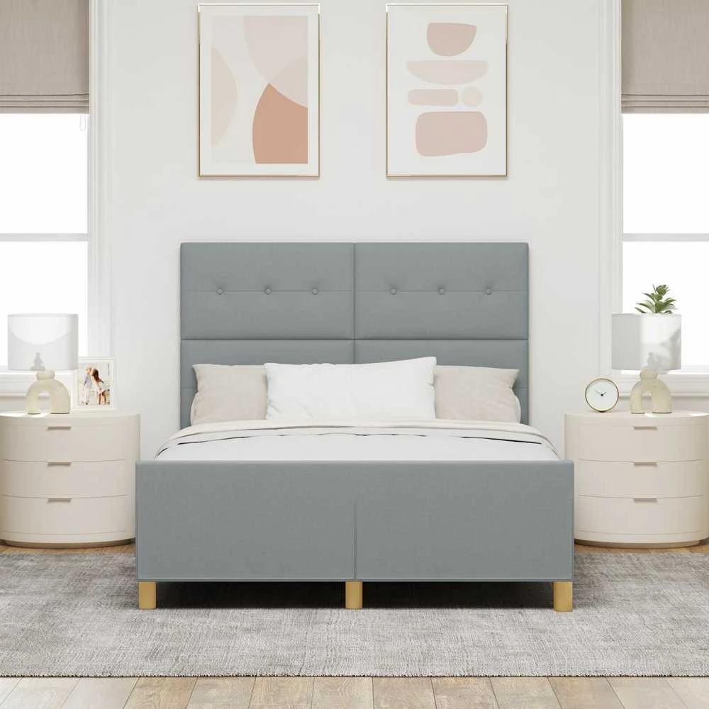 Lovos rėmas su galvūgalio Šviesiai pilka 140 x 190 cm audinys