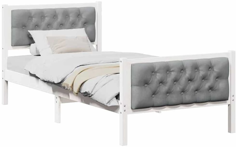 Lova Lovos rėmas Šviesiai pilka 90 x 190 cm Kietos pušies mediena