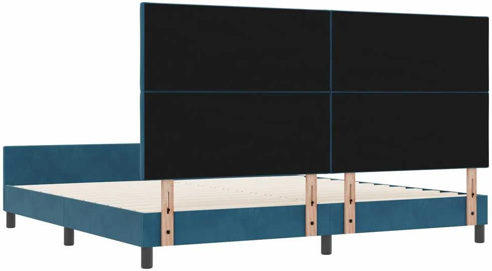 Kiemas lova su galvūgalio Tamsiai mėlyna 200 x 200 cm Aksomas