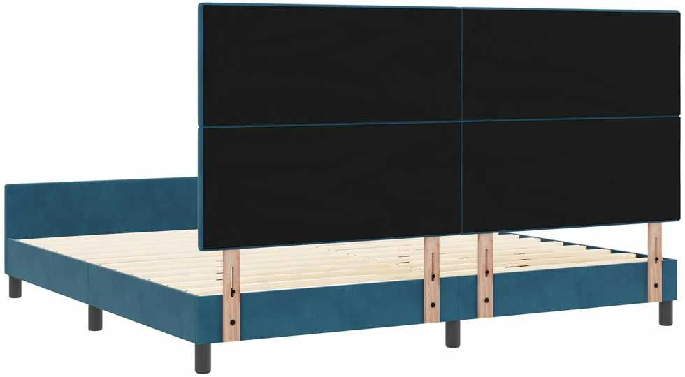 Kiemas lova su galvūgalio Tamsiai mėlyna 200 x 200 cm Aksomas