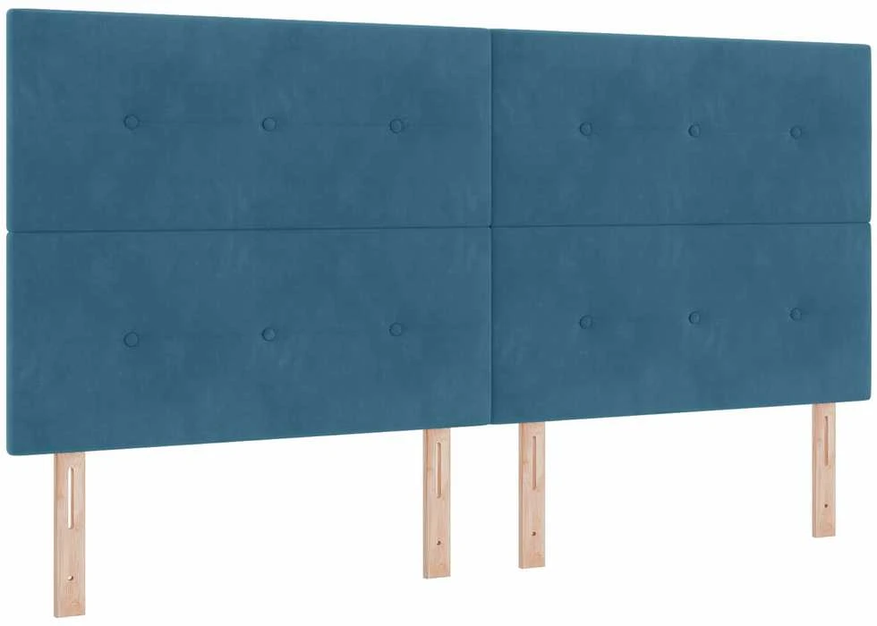 Kiemas lova su galvūgalio Tamsiai mėlyna 200 x 200 cm Aksomas