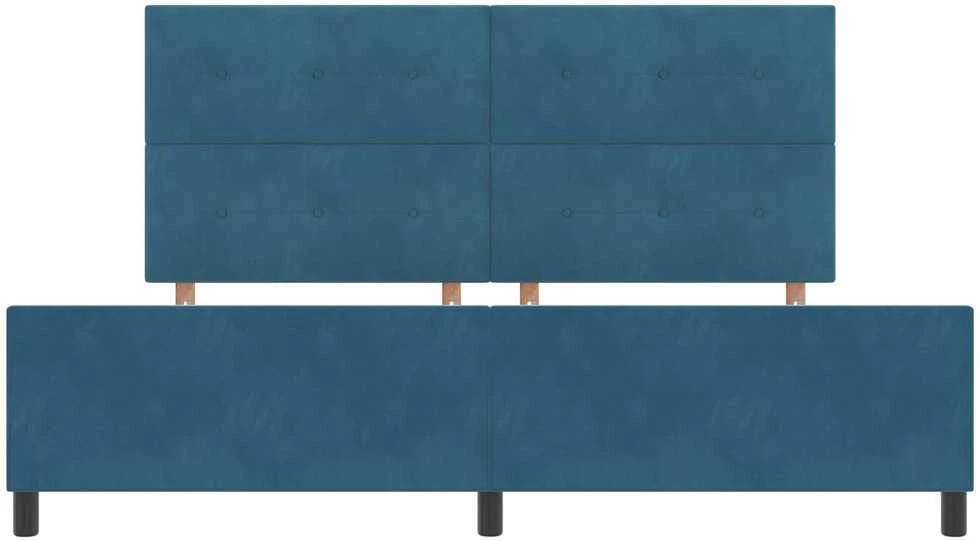 Kiemas lova su galvūgalio Tamsiai mėlyna 200 x 200 cm Aksomas