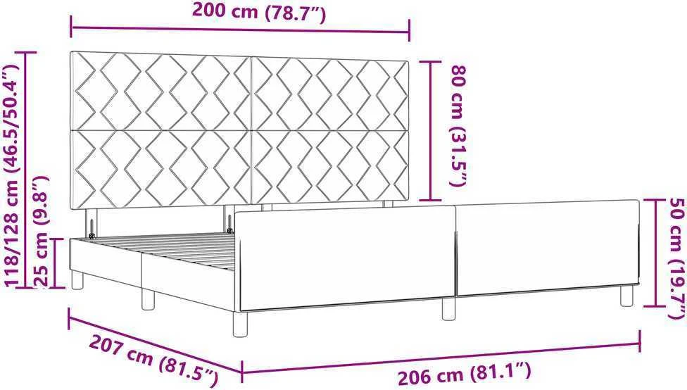 Kiemas lova su galvūgalio Tamsiai mėlyna 200 x 200 cm Aksomas