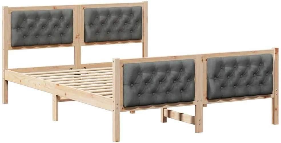 Lovos rėmas Tamsiai pilka 140 x 200 cm Kietos pušies mediena