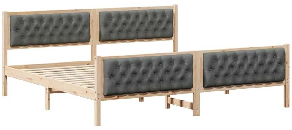 Lovos rėmas Tamsiai pilka 200 x 200 cm Kietos pušies mediena