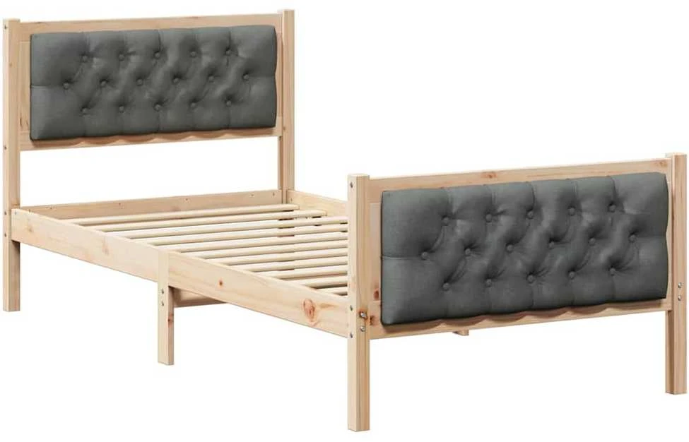 Lova Lovos rėmas Tamsiai pilka 90 x 190 cm Kietos pušies mediena