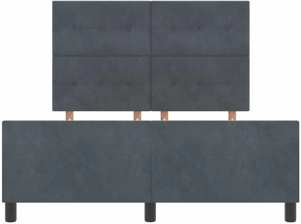 Kiemas lova su galvūgalio Tamsiai pilka 140 x 200 cm Aksomas