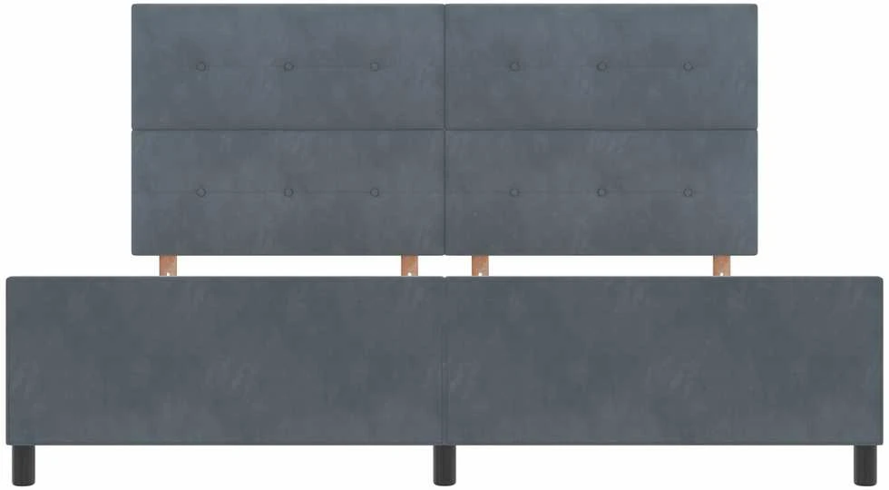 Kiemas lova su galvūgalio Tamsiai pilka 200 x 200 cm Aksomas