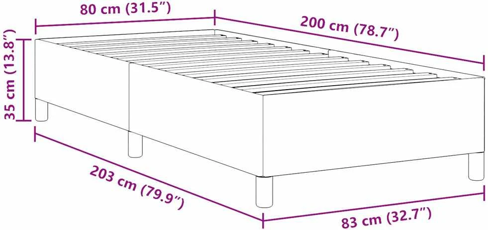 Kiemas lova Tamsiai pilka 80 x 200 cm Kordūrinis audinys
