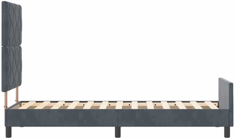 Kiemas lova su galvūgalio Tamsiai pilka 80 x 200 cm Aksomas