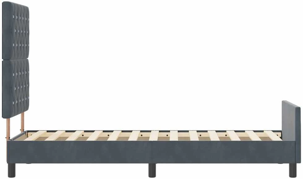 Kiemas lova su galvūgalio Tamsiai pilka 80 x 200 cm Aksomas