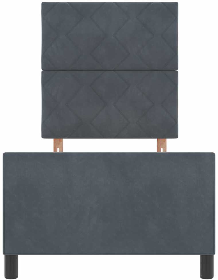 Kiemas lova su galvūgalio Tamsiai pilka 80 x 200 cm Aksomas