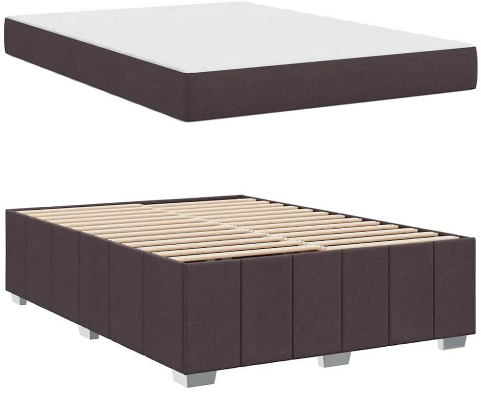 Lovos rėmas su čiužiniu Tamsiai rudas 160 x 200 cm audinys