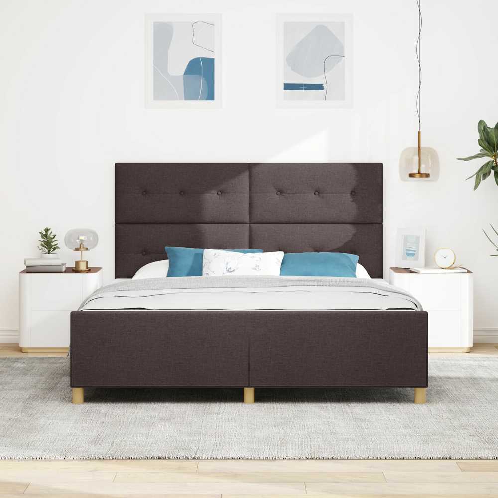 Lovos rėmas su galvūgalio Tamsiai ruda 180 x 200 cm audinys