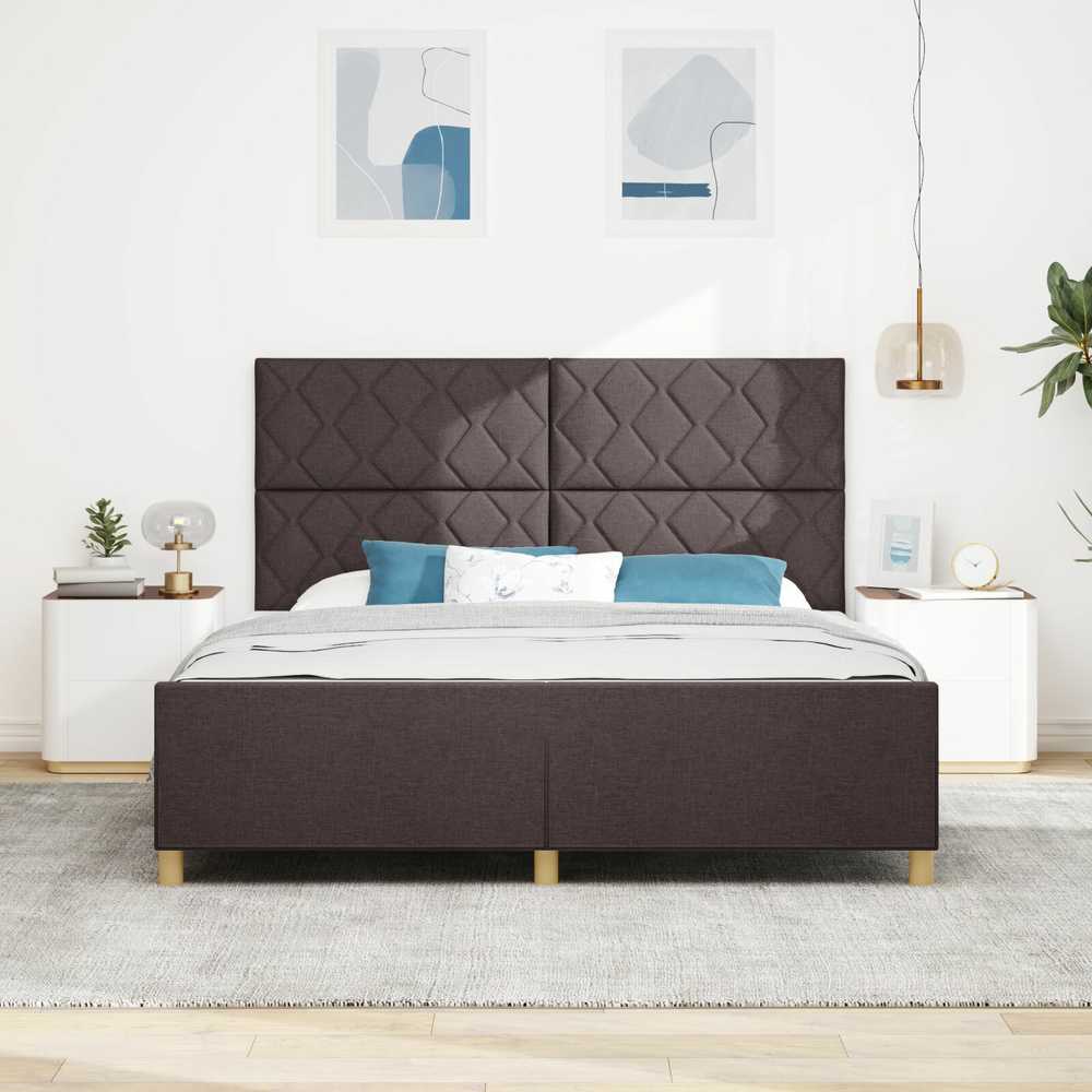 Lovos rėmas su galvūgalio Tamsiai ruda 180 x 200 cm audinys