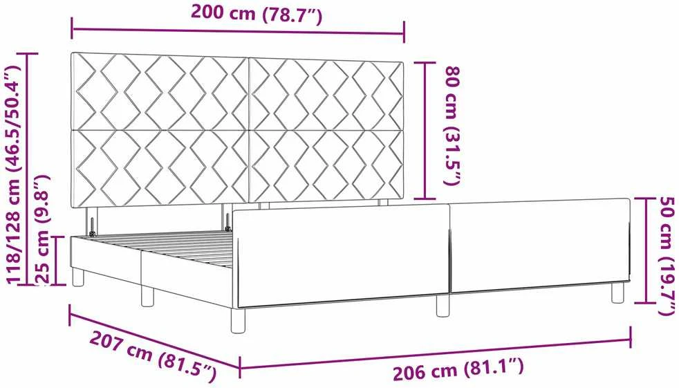 Lovos rėmas su galvūgalio Tamsiai ruda 200 x 200 cm audinys