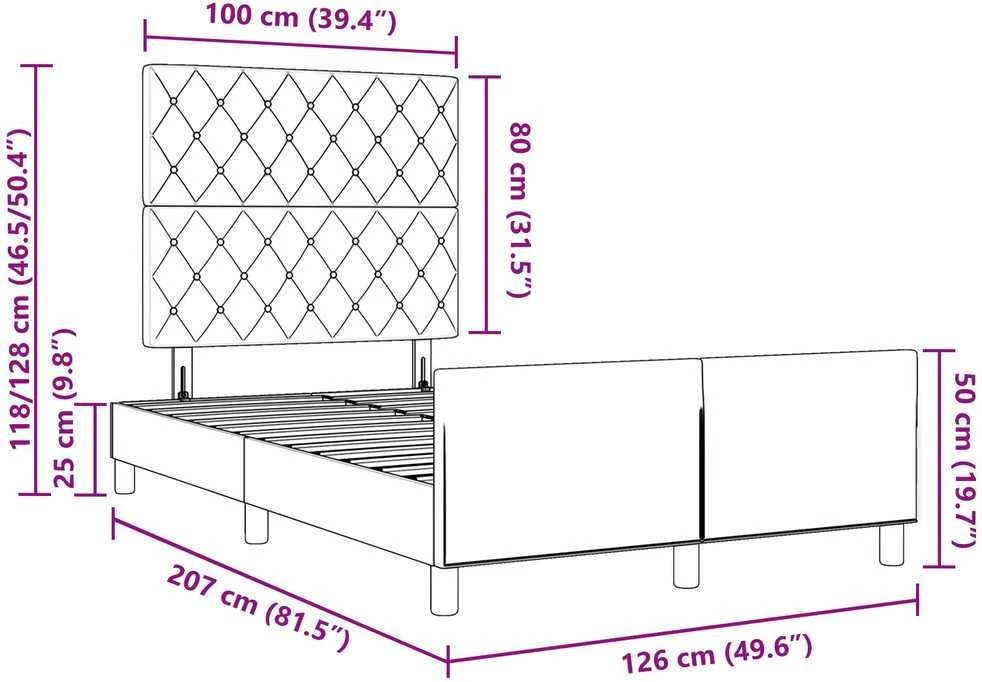 Kiemas lova su galvūgalio Tamsiai žalia 120 x 200 cm Aksomas