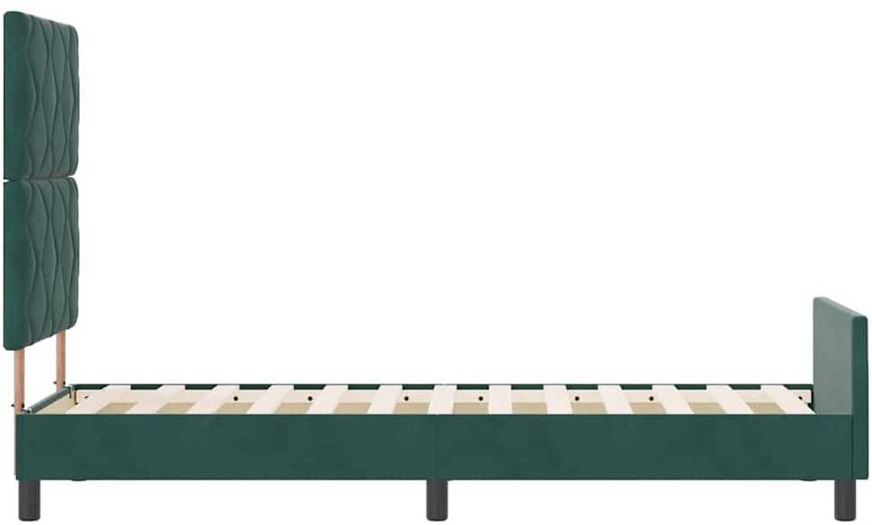 Kiemas lova su galvūgalio Tamsiai žalia 80 x 200 cm Aksomas
