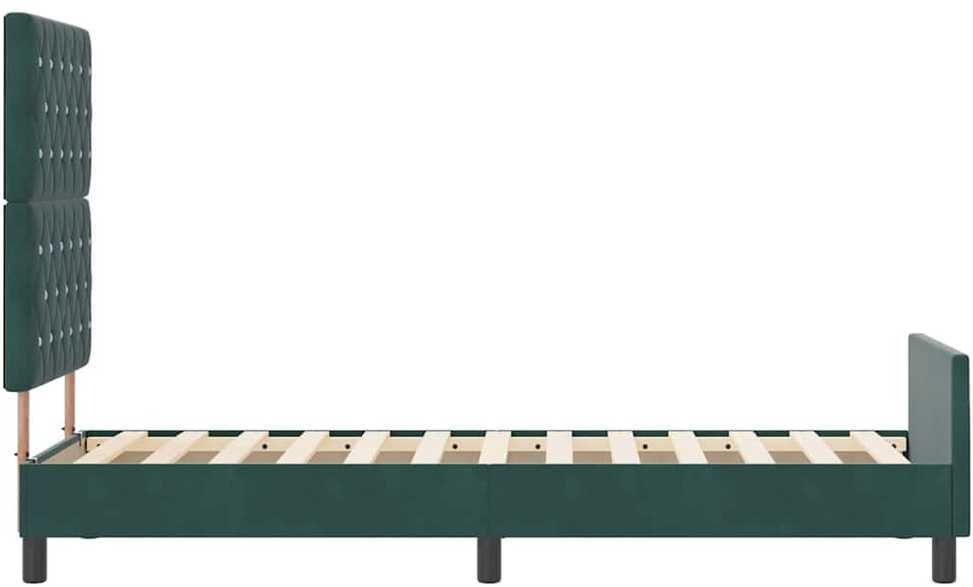 Kiemas lova su galvūgalio Tamsiai žalia 80 x 200 cm Aksomas