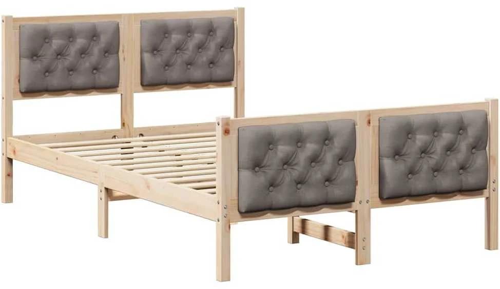 Lova Lovos rėmas Taupe 120 x 200 cm Kietos pušies mediena