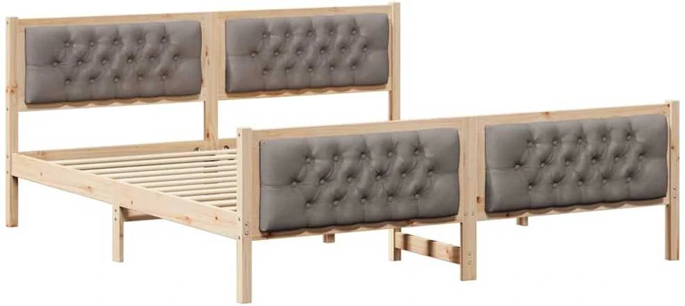 Lovos rėmas Taupe 180 x 200 cm Kietos pušies mediena