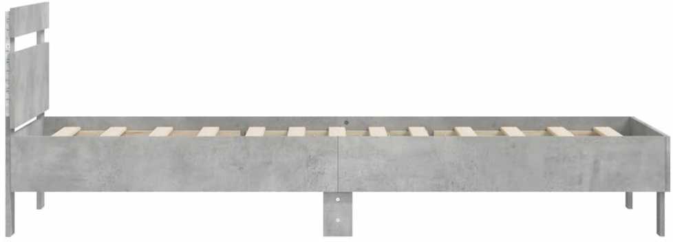 Lovos rėmas su galvūgaliu ir LED lemputėmis, betono, 100x200cm