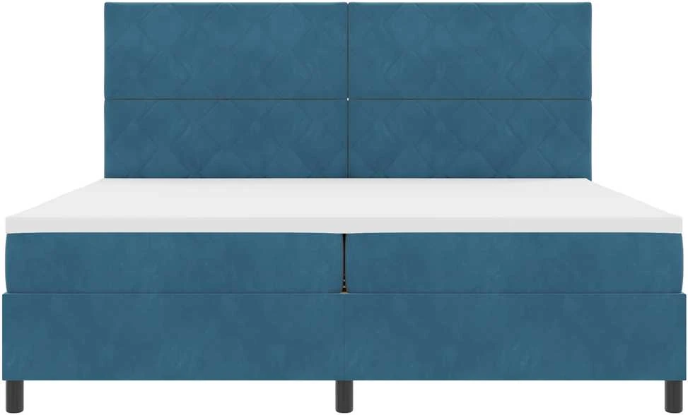 LED Čiužinio Lova Tamsiai mėlyna 200 x 200 cm Aksomas