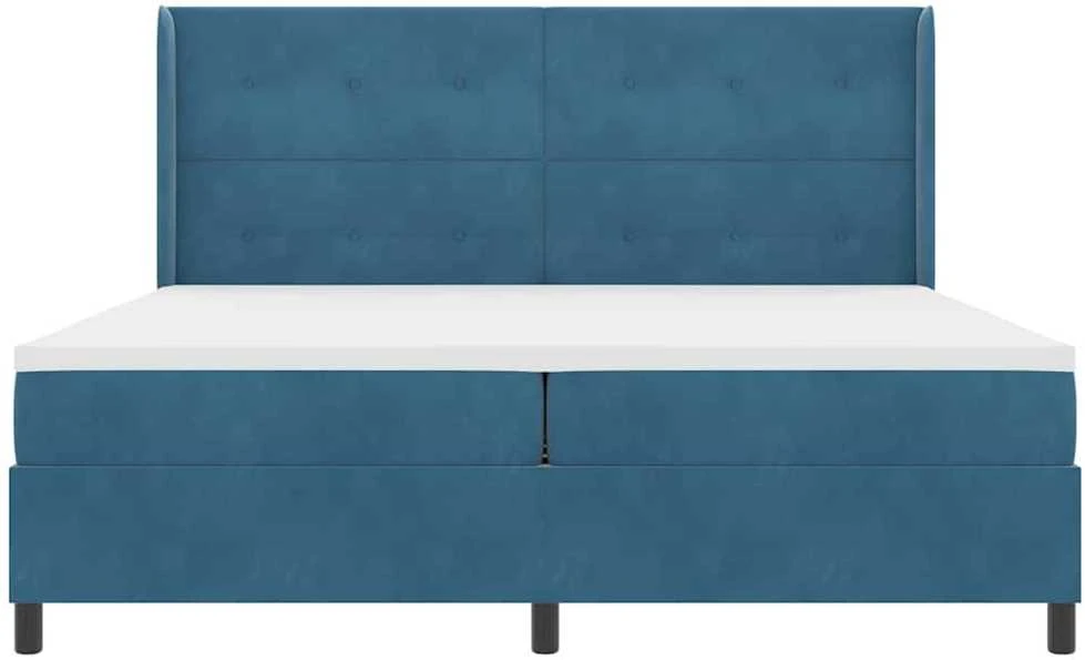 Kiemas lova su galvūgalio Mėlyna 100 x 200 cm Aksomas