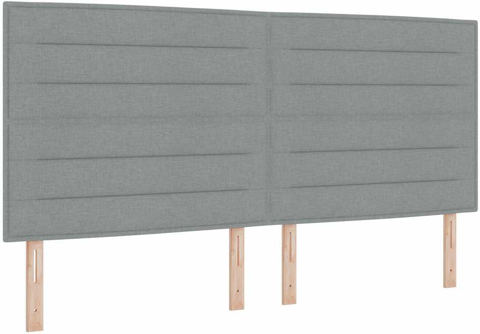 Kiemas lova su čiužiniu Šviesiai pilka 200 x 200 cm audinys