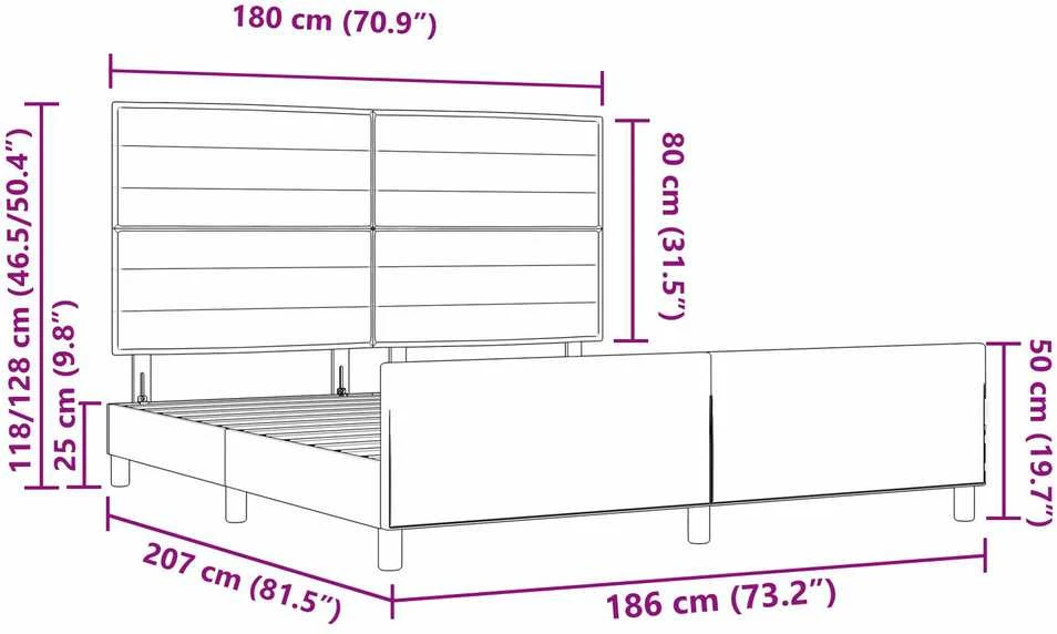 Lovos rėmas su galvūgalio Mėlyna 180 x 200 cm audinys