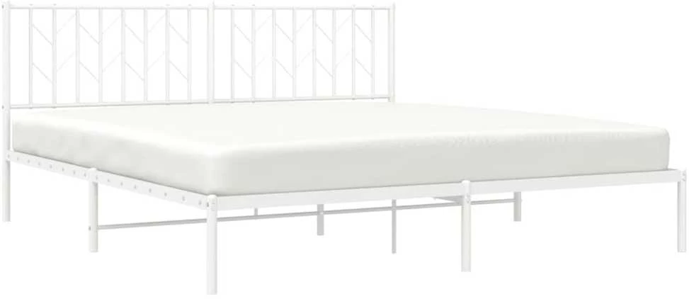 Lova Metalinis lovos rėmas su galvūgaliu, baltos spalvos, 183x213cm
