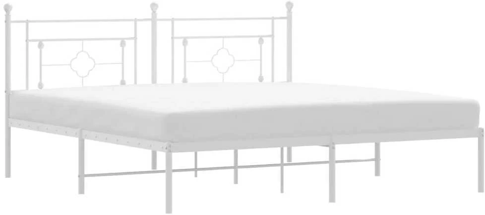 Lova Metalinis lovos rėmas su galvūgaliu, baltos spalvos, 183x213cm