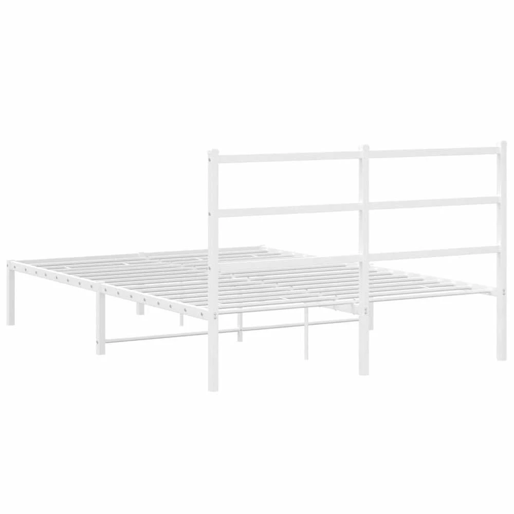 Lova Metalinis lovos rėmas su galvūgaliu, baltos spalvos, 135x190cm