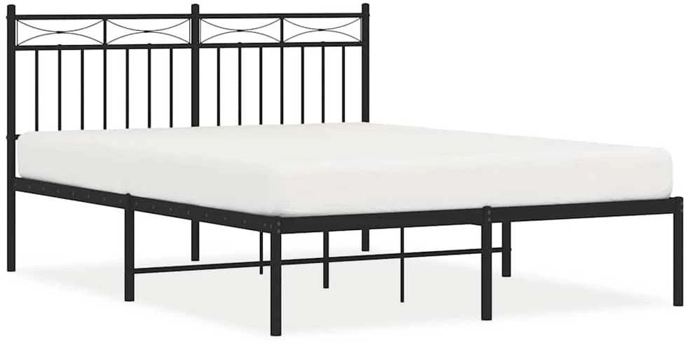 Lova Metalinis lovos rėmas su galvūgaliu, juodos spalvos, 135x190cm