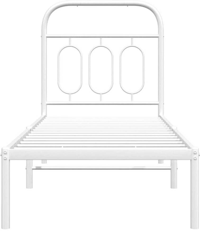 Lovos rėmas be čiužinio, baltas, 75x190cm, metalas