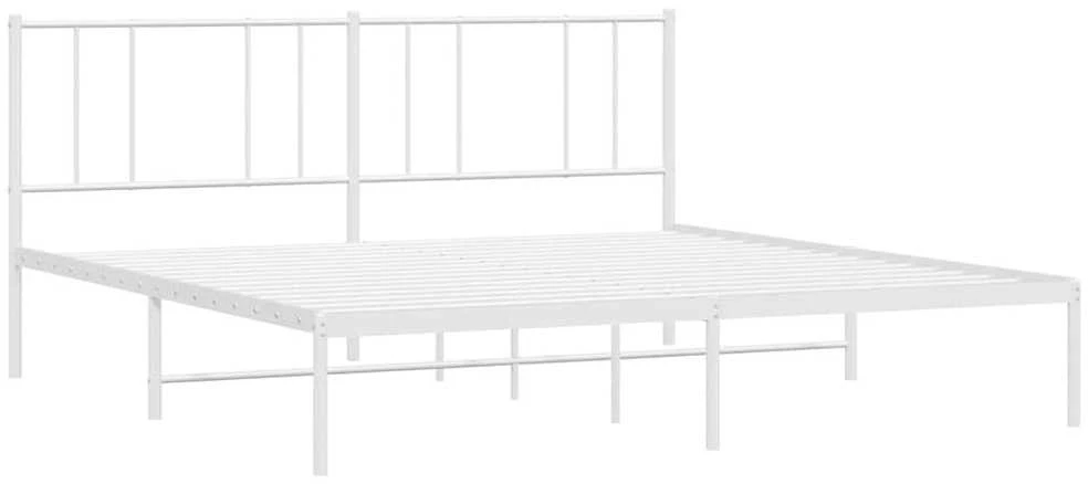 Lova Metalinis lovos rėmas su galvūgaliu, baltos spalvos, 183x213cm