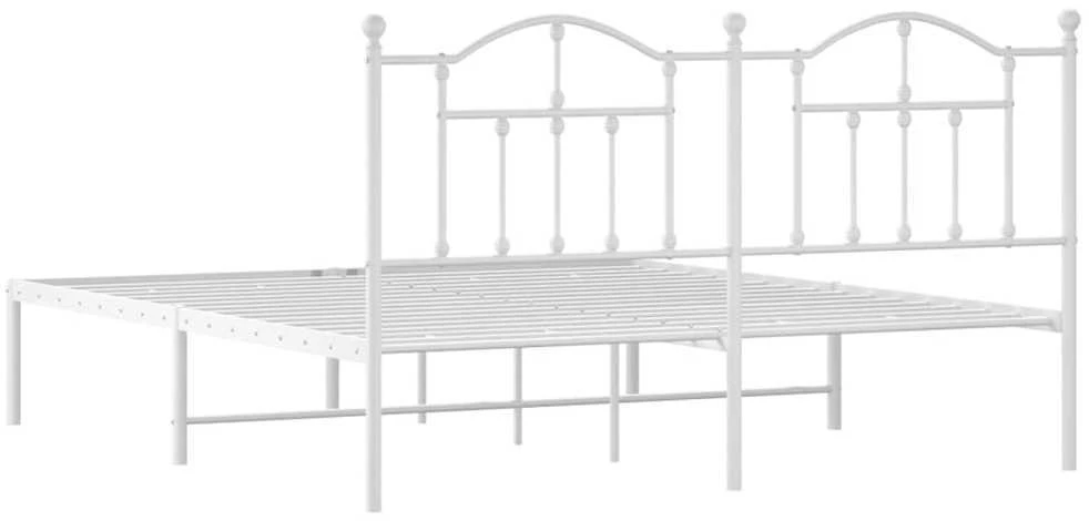 Lova Metalinis lovos rėmas su galvūgaliu, baltos spalvos, 183x213cm