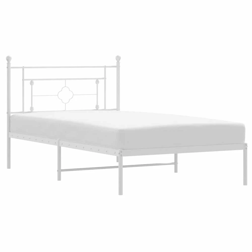 Lova Metalinis lovos rėmas su galvūgaliu, baltos spalvos, 107x203cm