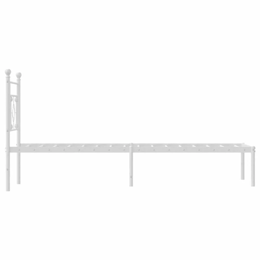 Metalinis lovos rėmas su galvūgaliu, baltos spalvos, 75x190cm