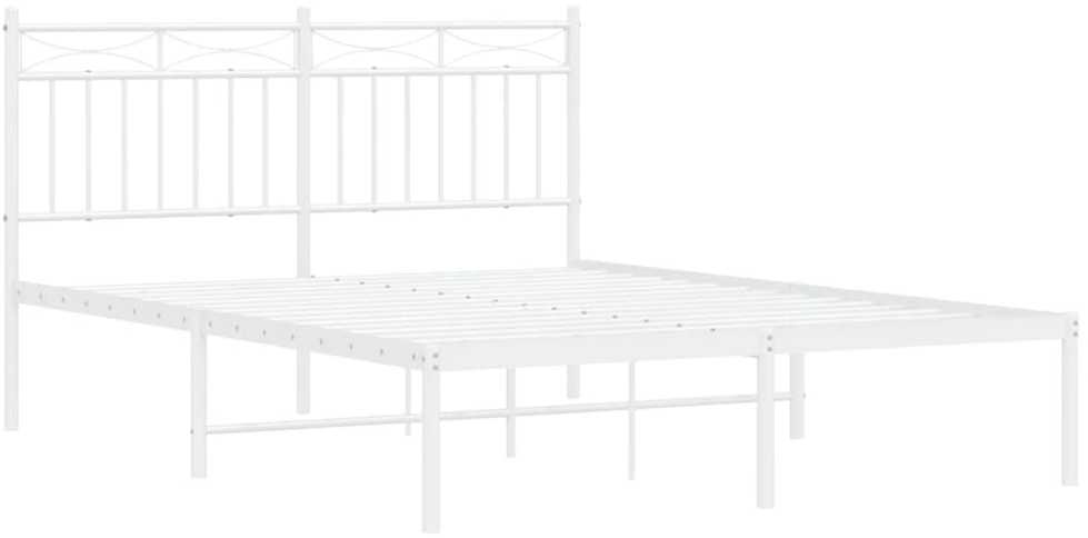 Lova Metalinis lovos rėmas su galvūgaliu, baltos spalvos, 135x190cm