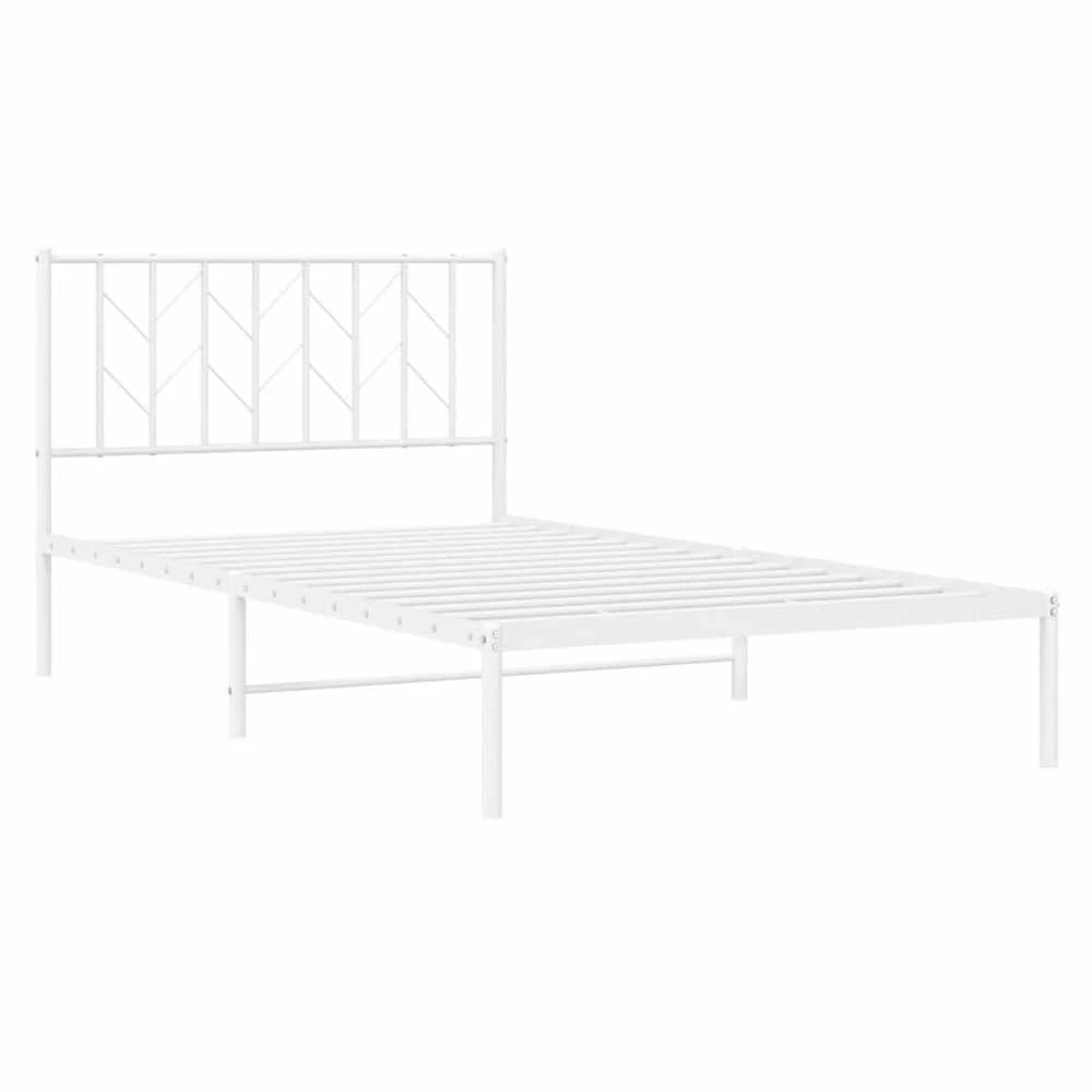 Lova Metalinis lovos rėmas su galvūgaliu, baltos spalvos, 107x203cm