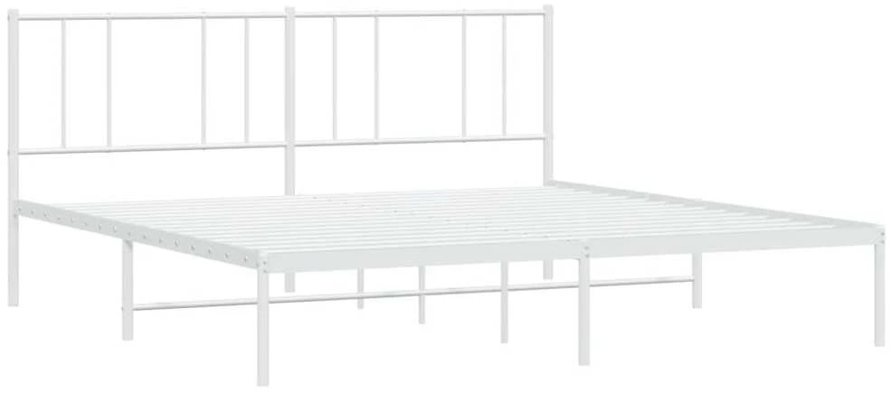 Lova Metalinis lovos rėmas su galvūgaliu, baltos spalvos, 183x213cm