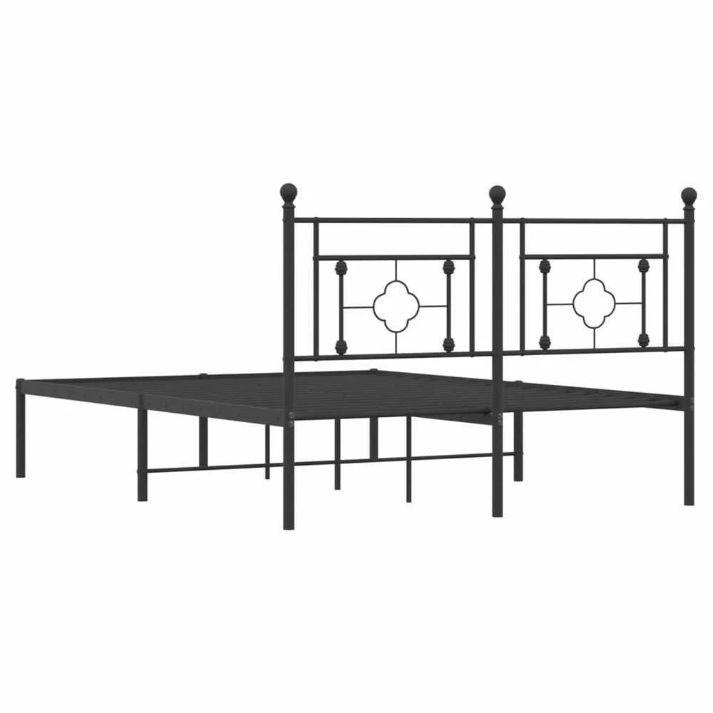Lova Metalinis lovos rėmas su galvūgaliu, juodos spalvos, 135x190cm