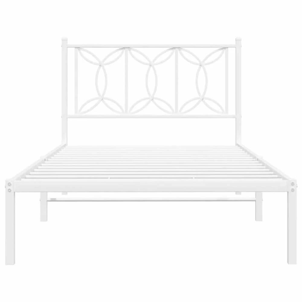 Lova Metalinis lovos rėmas su galvūgaliu, baltos spalvos, 107x203cm