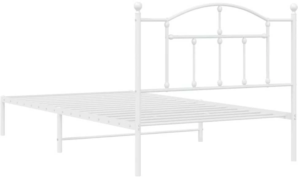 Lova Metalinis lovos rėmas su galvūgaliu, baltos spalvos, 107x203cm