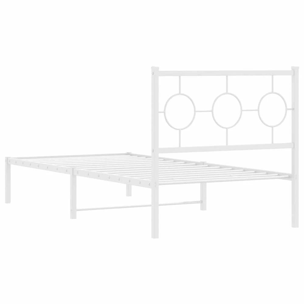 Metalinis lovos rėmas su galvūgaliu, baltas, 90x190cm